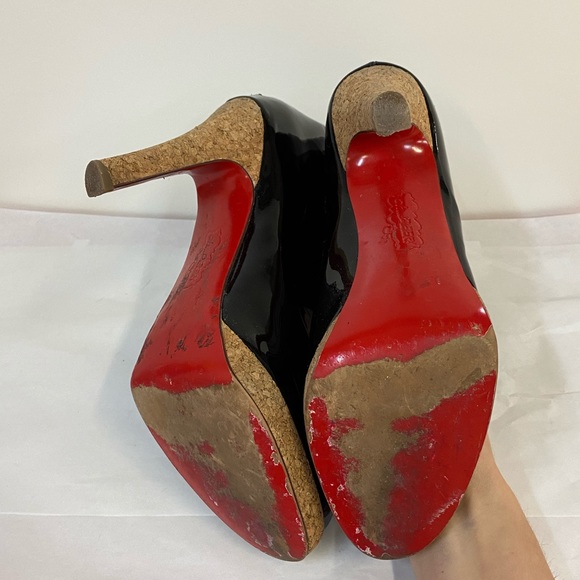 Oh Deer! Black Patent Red Bottom Boots - Picture 6 of 9